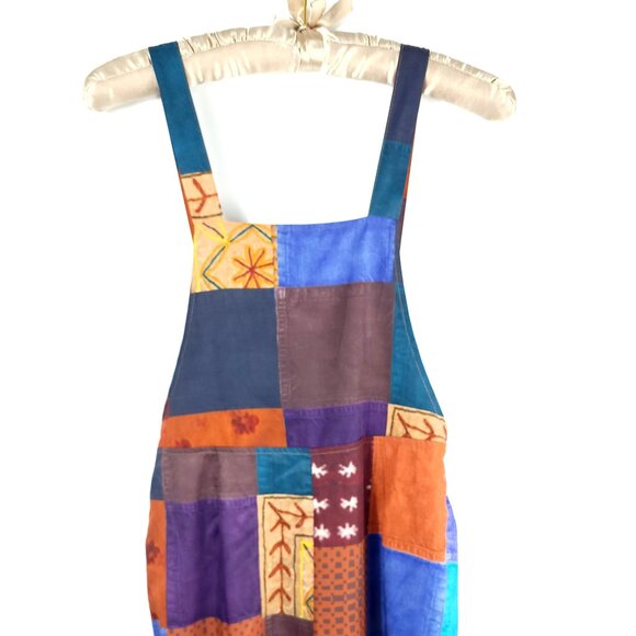 NWT Patchwork Boho Wide-Leg Jumpsuit Overalls ROMWE - Picture 6 of 12